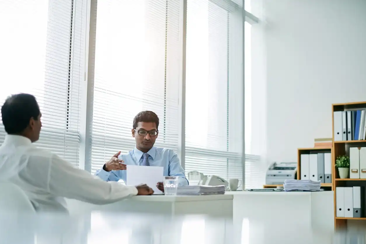 Young Indian business executive having job interview