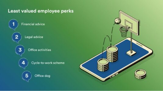 Graph of least valued employee perks