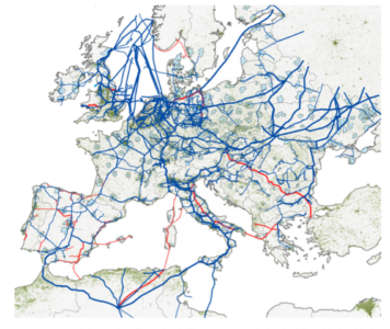 Map of Europes gas pipeline 